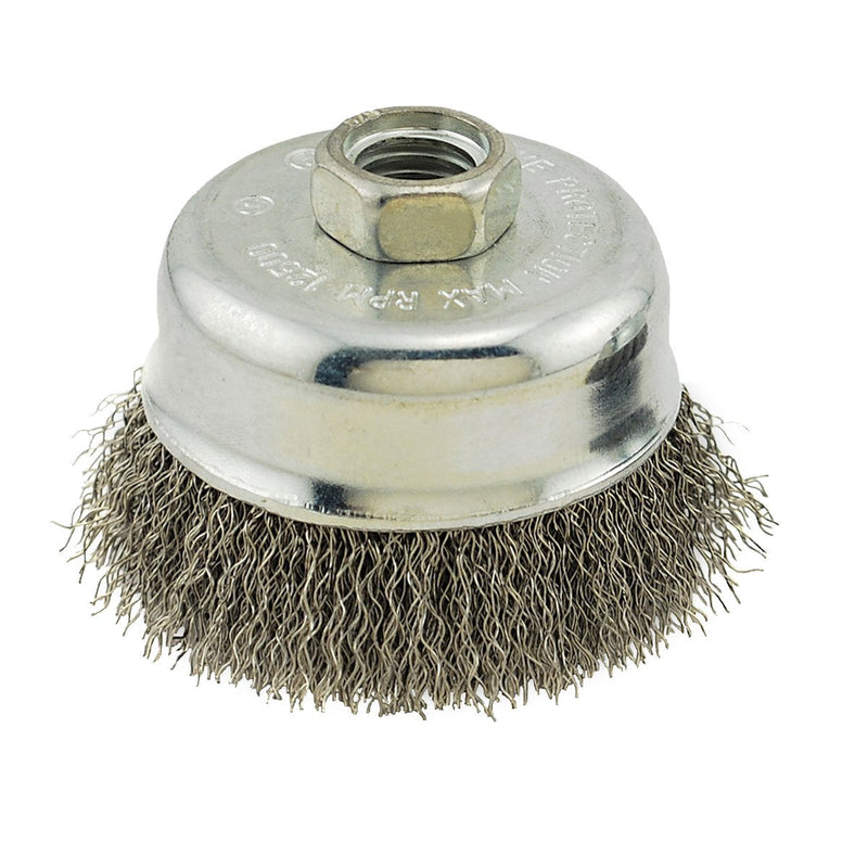 IVY Classic 38910 3-Inch x 5/8-Inch-11 Arbor, Stainless Steel Crimped Wire Cup Brush - 0.012-Inch Coarse, 1/Card 3" Stainless Crimped Coarse - NewNest Australia