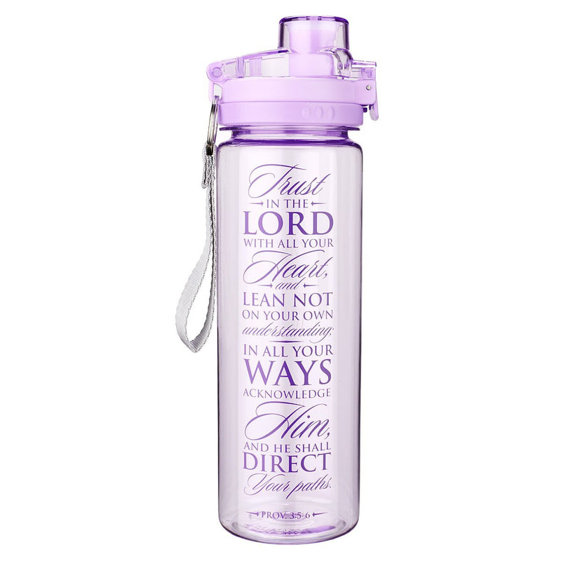 NewNest Australia - Reusable Plastic Water Bottle – Christian Water Bottle for Women & Men, Inspirational Water Bottle for Everyday Use (BPA Free 28oz Wide Mouth Water Bottle) Purple - Trust In The Lord 