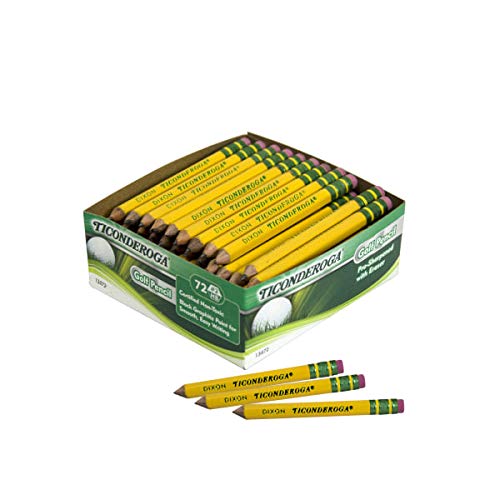 Ticonderoga Golf Pencils with Erasers, 2 HB Lead, Yellow, Pack of 72 - NewNest Australia