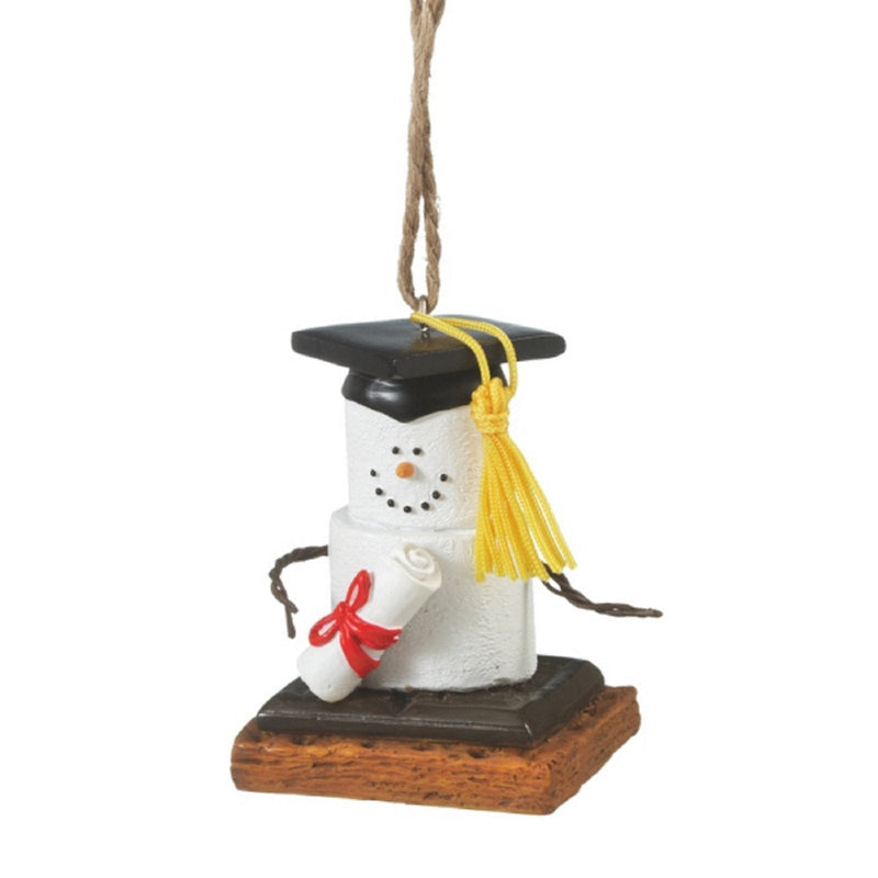 NewNest Australia - Smiling White Black Graduation S'more 2.5 Inch Resin Decorative Holiday Ornament 