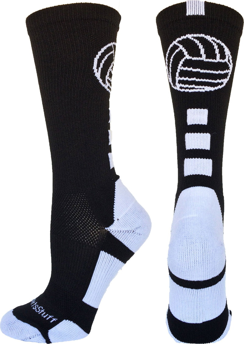 MadSportsStuff Volleyball Socks for Girls, Women & Teens in Crew Length Black/White Large - NewNest Australia