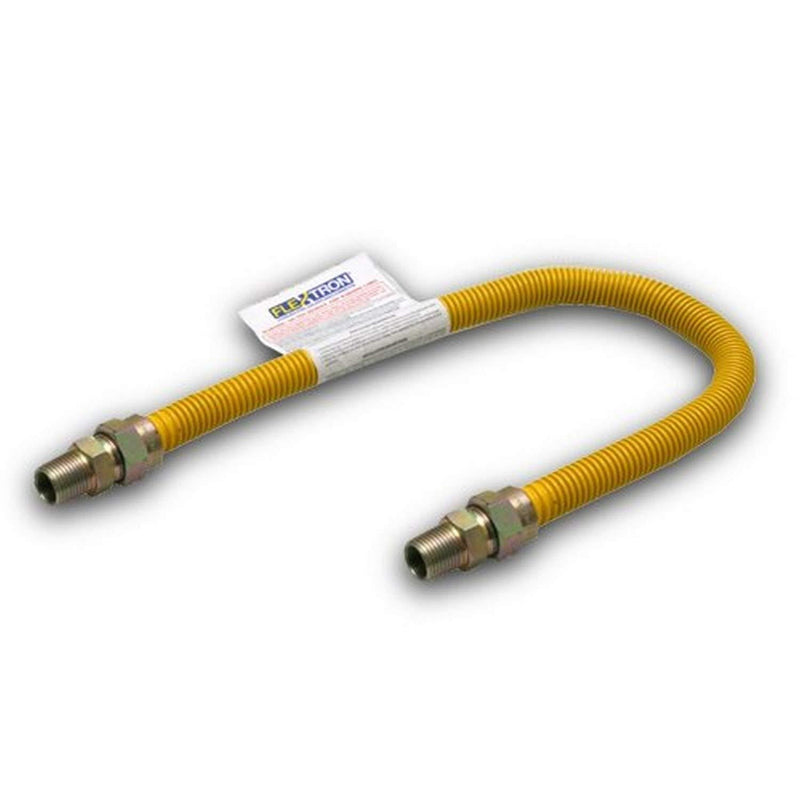 Highcraft GUHD-ZD38-36H Gas Line Hose 1/2'' O.D. x 36'' Length with 3/8 in. MIP Fitting, Yellow Coated Stainless Steel Flexible Connector, 36 Inch - NewNest Australia