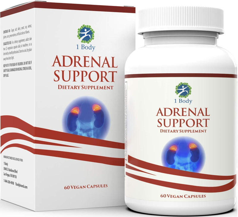 Adrenal Support Ashwagandha Capsules - Cortisol Manager - A Supplement containing Rhodiola Rosea, Vitamin B12, B5, B6, Magnesium, Ginger Root Extract, Schizandra Berry, Ashwaganda - Vegetarian - NewNest Australia