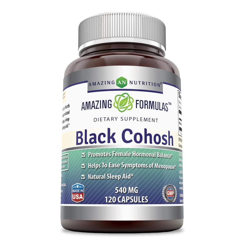 Amazing Formulas Black Cohosh, 540mg 120 Capsule (Non GMO,Gluten Free) Supplement with Pure Root Extract All Natural Support for Womens Health and Well-Being - NewNest Australia
