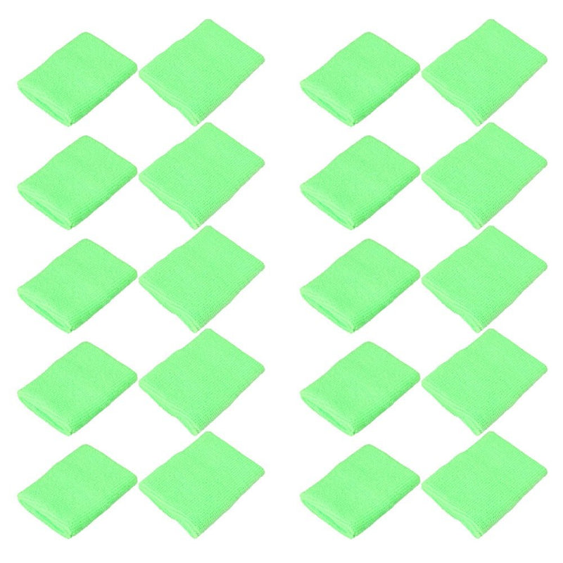 Mallofusa 10 Pack Colorful Sports Basketball Football Absorbent Wristband Party Outdoor Activity Light Green - NewNest Australia