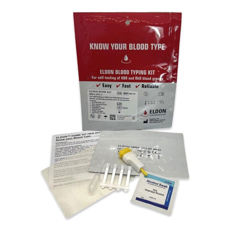 (2 Pack) Eldoncard Blood Type Test - air sealed envelope, safety lancet, micropipette, cleansing swab - NewNest Australia