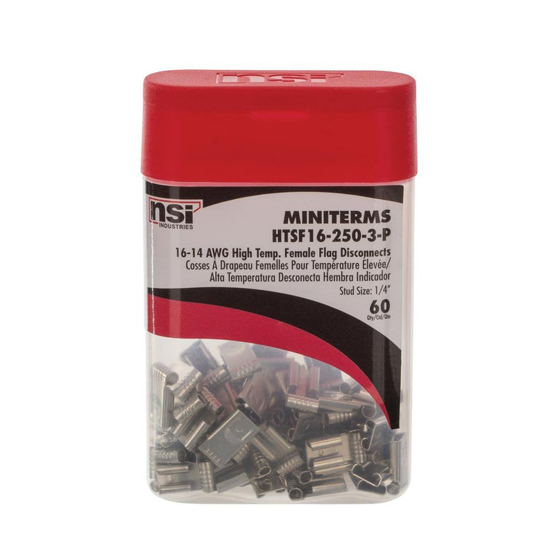 NSi Industries HTSF16-250-3-P Miniterminal Propack Un-Insulated Female Flag Terminal (Pack of 60) - NewNest Australia