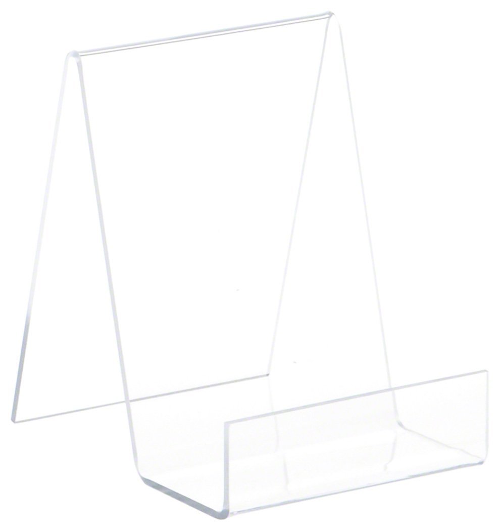 NewNest Australia - Plymor Clear Acrylic Flat Back Display Easel with 2" Box Ledge, 5.5" H x 4" W x 5" D 1 5.5" x 4" x 5" 