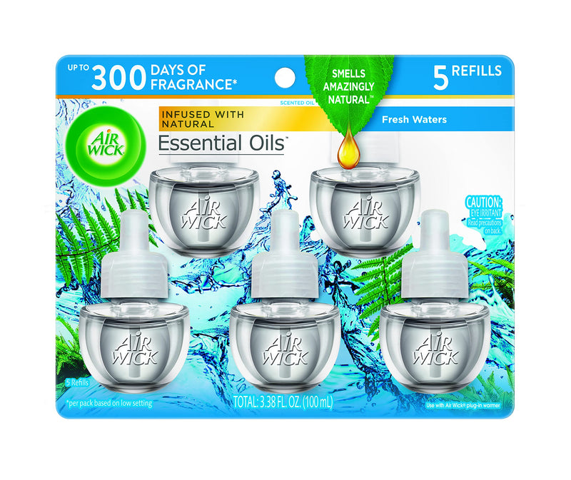 Air Wick plug in Scented Oil 5 Refills, Fresh Waters, (5x0.67oz), Essential Oils, Air Freshener - NewNest Australia