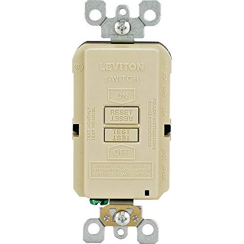 Leviton GFRBF-I Self-Test SmartlockPro Slim Blank Face GFCI Receptacle with LED Indicator, 20-Amp, Ivory - NewNest Australia