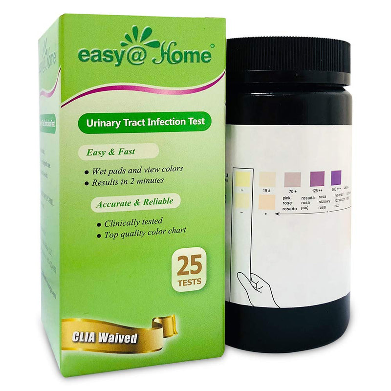 Easy@Home 25 Tests/Bottle Urinary Tract FSA Eligible Infection UTI Test Strips, Monitor Bladder Urinary Tract Issues Testing Urine-FDA Cleared for Over The Counter (OTC) USE, Urinalysis (UTI-25P) 25 Count (Pack of 1) - NewNest Australia