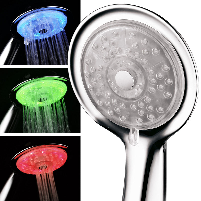 Luminex by PowerSpa 7-Color 4-Setting LED Handheld Shower Head with Air Jet LED Turbo Pressure-Boost Nozzle Technology. 7 vibrant LED colors change automatically every few seconds - NewNest Australia