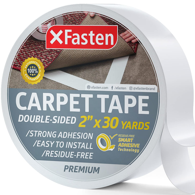 XFasten Double Sided Carpet Tape for Hardwood Floors 2-Inch x 30 Yards Carpet Tape Double Sided for Area Rugs, Residue-Free Rug Tape Hardwood Floor, Heavy-Duty 2 Sided Tape and Rug to Carpet 2 Inches x 30 Yards 1 - NewNest Australia