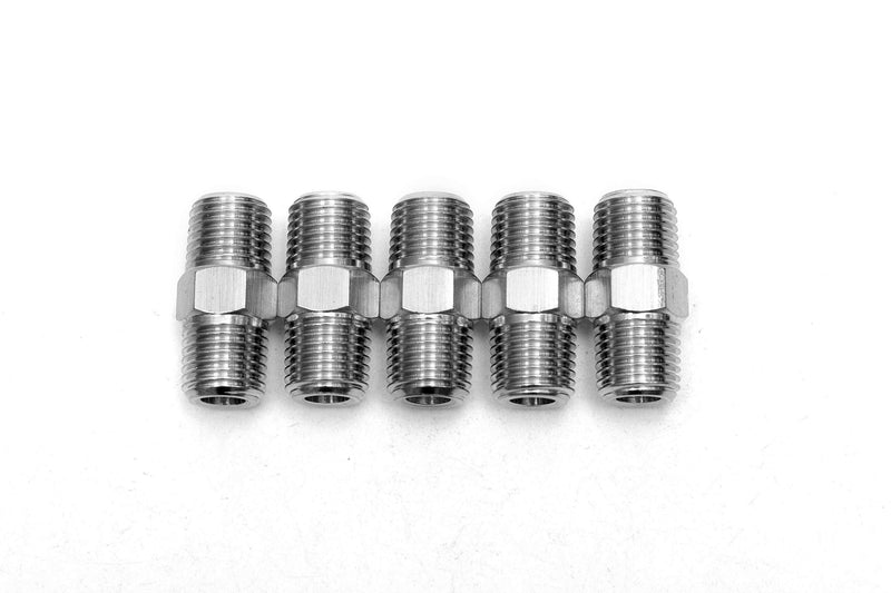 LTWFITTING Class 3000 Stainless Steel 316 Pipe Hex Nipple Fitting 1/4" Male NPT Air Fuel Water (Pack of 5) - NewNest Australia
