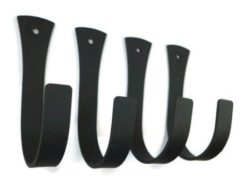 NewNest Australia - Set of 4 Large Wrought Iron Coat Hat Wall Hook 