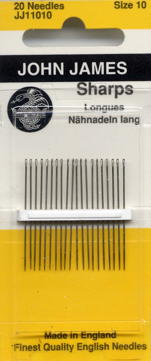Colonial Needle JJ110-10 20 Count John James Sharps Needle, Size 10 - NewNest Australia
