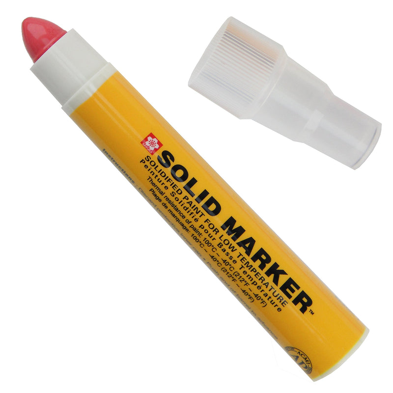 Sakura XSCM-T-19 Red Solidified Paint Low Temperature Slim Solid Marker, Mini-Barrel, -40 to 212 Degree F, 10 mm Push-Up Tip (Pack of 12) - NewNest Australia