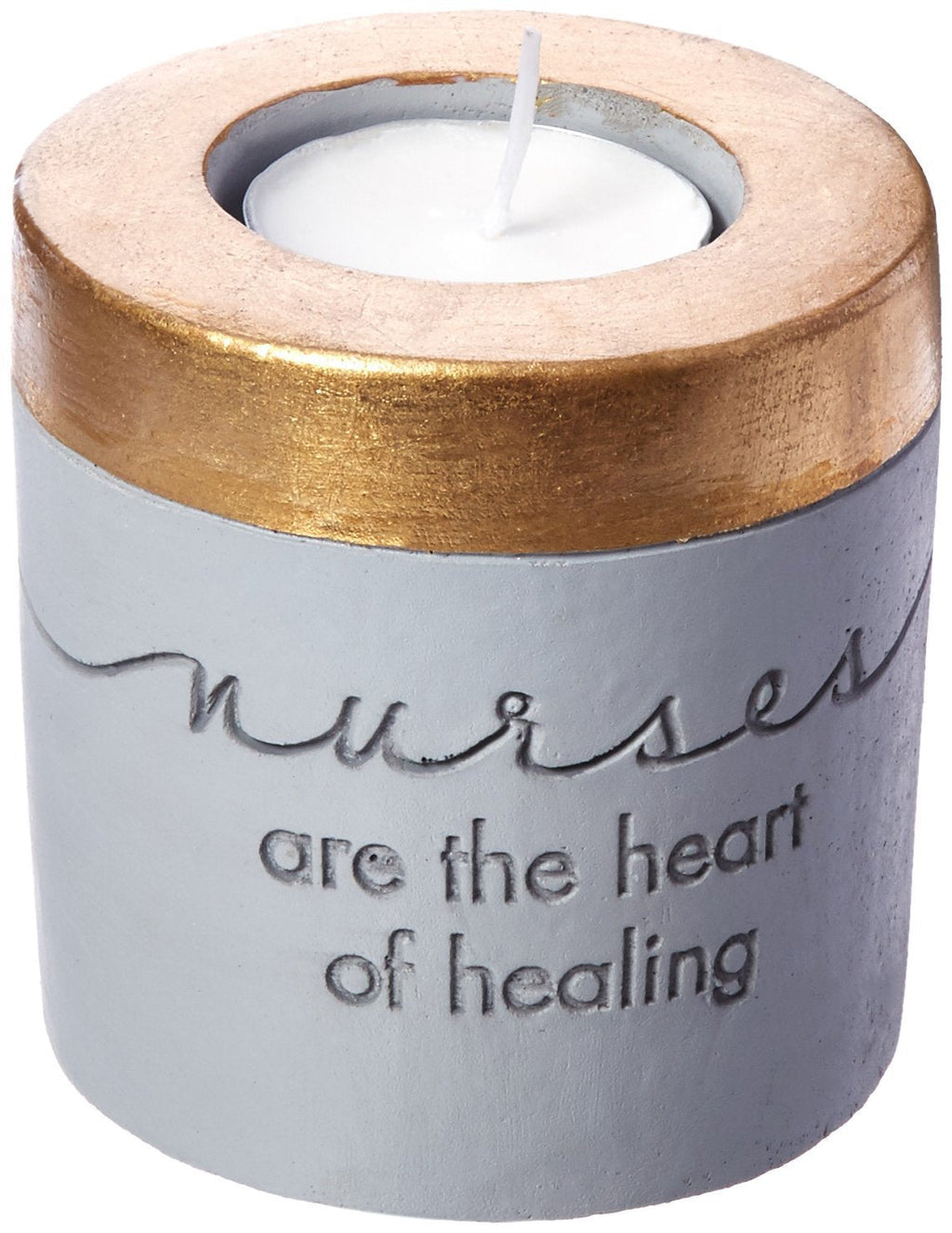 NewNest Australia - Pavilion Gift Company 42111 Nurse Cement Pillar Tea Light Holder, 3" 