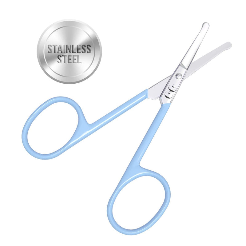 Cocos Small Nail Scissors - Safety Round Tip Baby Nail Clippers and Hair Scissors for Adults, Newborn, Infant, and Toddler Fingernails Blue - NewNest Australia