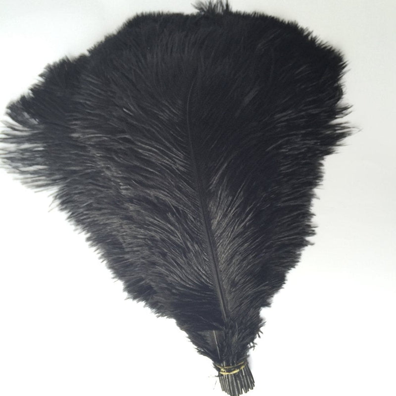 Shekyeon 12-14inch(30-35cm) Ostrich Feathers Plumes for Wedding Centerpieces Pack of 10 (Black) Black - NewNest Australia