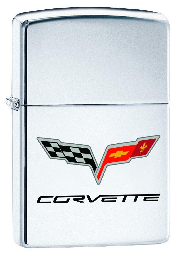 Zippo Lighter: Chevy Corvette Logo - High Polish Chrome 76485 - NewNest Australia