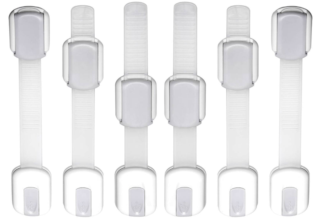 WONDERKID Adjustable, Reusable Child Safety Locks - Latches to Baby Proof Cabinets, Doors & Appliances (Silver) - NewNest Australia