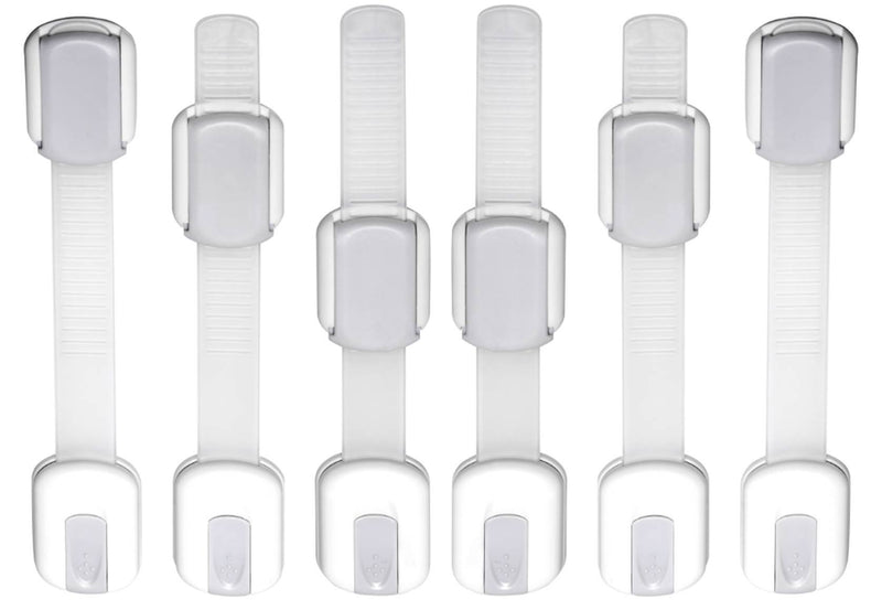 WONDERKID Adjustable, Reusable Child Safety Locks - Latches to Baby Proof Cabinets, Doors & Appliances (Silver) - NewNest Australia