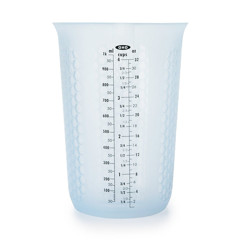 NewNest Australia - OXO Good Grips 4-Cup Squeeze & Pour Silicone Measuring Cup with Stay-Cool Pattern 4 Cup 