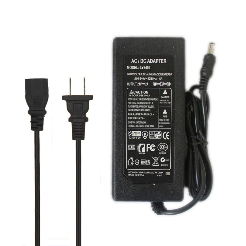 JOYLIT 24V Power Supply Adapter 2A 48W, 100-240V AC to DC Converter Transformer 24 Volt 2Amp 1Amp Switching Adaptor 2.1 X 5.5mm US Plug for LED Strip, CCTV Camera 24V 2A - NewNest Australia