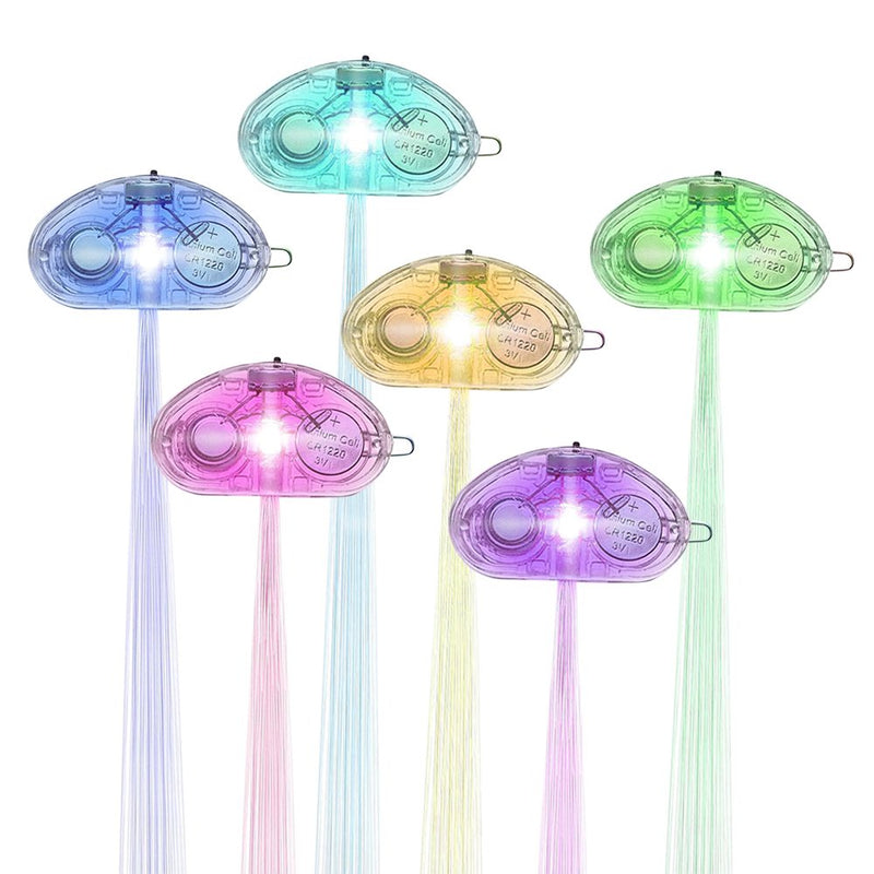 Novelty Place 24Pcs LED Light-Up Fiber Optic Hair Extension with Barrette Party Light Set - Alternating Changing Colors (14 Inch) - NewNest Australia