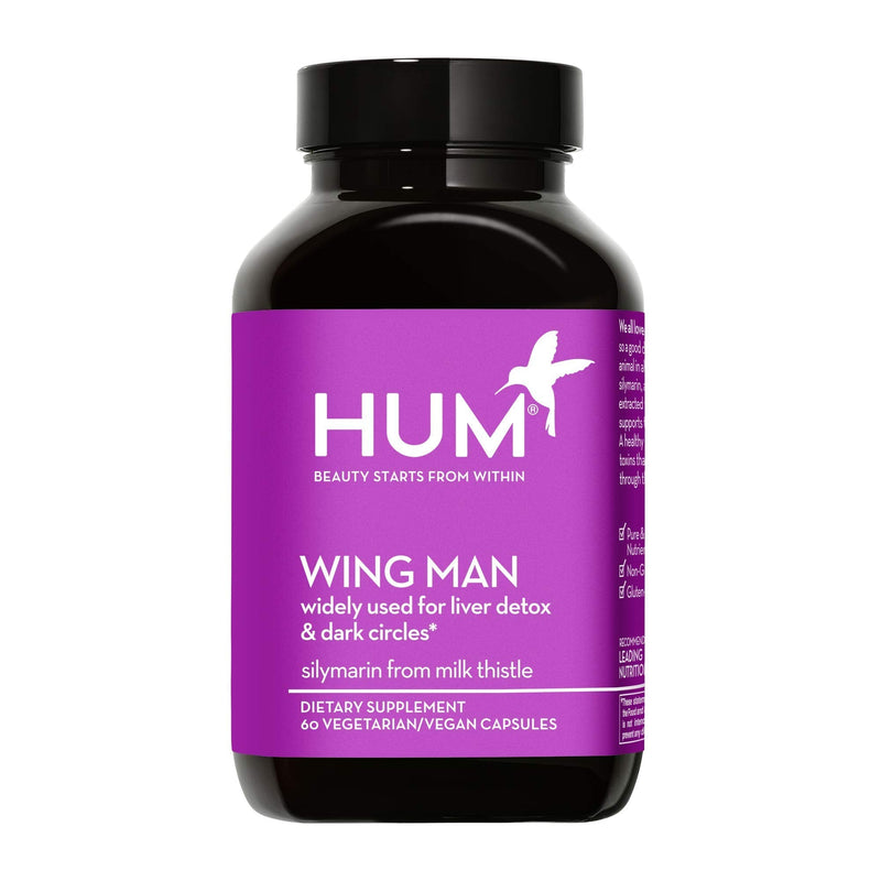 HUM Wing Man - Liver Detox Supplement with Milk Thistle, Dandelion & Artichoke Leaf - Helps Flush Liver of Toxins - Liver Cleanse Supplement (60 Vegan Capsules) - NewNest Australia