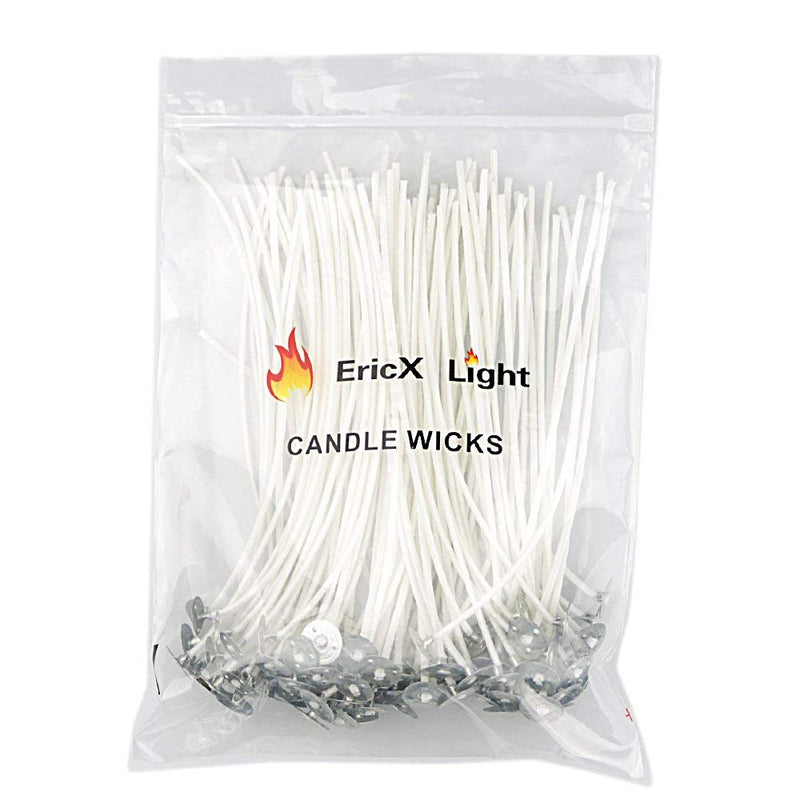 EricX Light 100 Piece Cotton Candle Wick 6" Pre-Waxed for Candle Making,Candle DIY - NewNest Australia