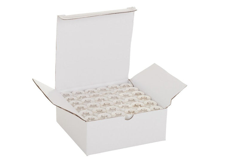 Set of 144 Embroidex 90 Weight Wt White Plastic Sided Prewound Bobbin Thread Size 15/A 156 A for Brother Embroidery Machine - NewNest Australia