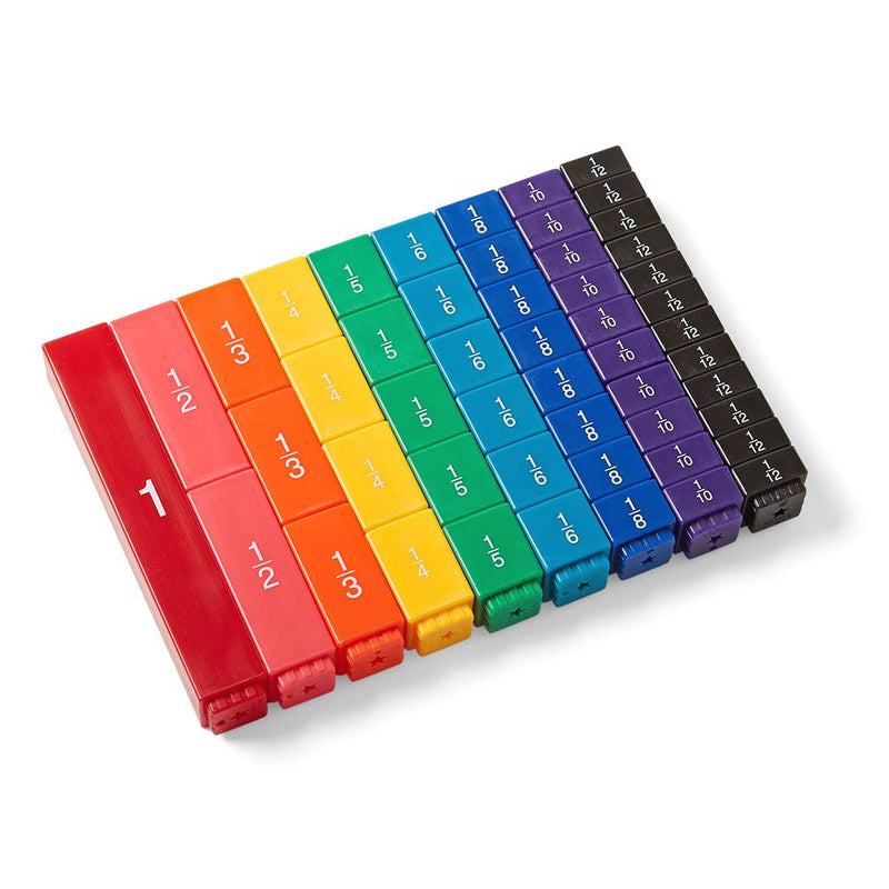 hand2mind Rainbow Fraction Tower Cubes, Montessori Math Materials, Fraction Manipulatives, Unit Fraction, Fraction Cubes, Math Manipulatives for Elementary School, Homeschool Supplies (Set of 51) - NewNest Australia