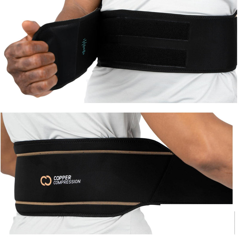 Copper Compression Back Brace - Copper Infused Lower Lumbar Support Belt. Relief for Muscle & Ligament Strain, Arthritis, Osteoporosis, Hernia, Ruptured Disc, Sciatica, Scoliosis - Fits Men & Women Small/Medium (Pack of 1) - NewNest Australia