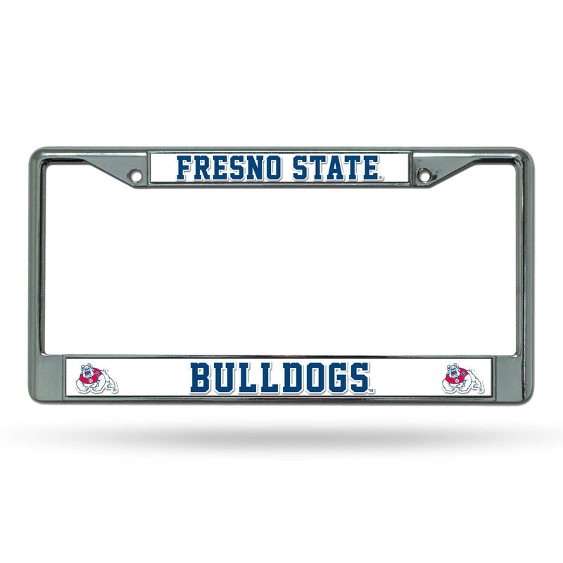 Rico Industries NCAA Unisex-Adult NCAA Chrome License Plate Frame Fresno State Bulldogs, Silver 12" x 6" - NewNest Australia