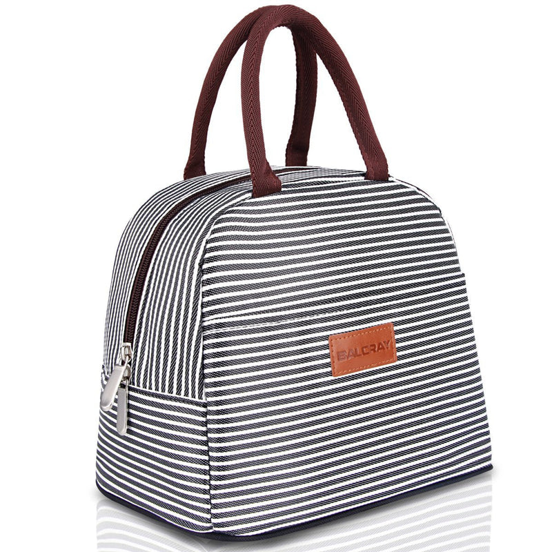 NewNest Australia - BALORAY Lunch Bag Tote Bag Lunch Bag for Women Lunch Box Insulated Lunch Container Black White Strip 