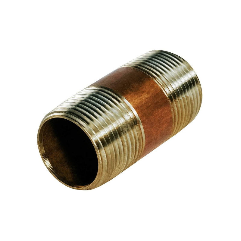 Everflow Supplies NPBR1030 3" Long Brass Nipple Pipe Fitting with 1" Nominal Diameter and NPT Ends - NewNest Australia