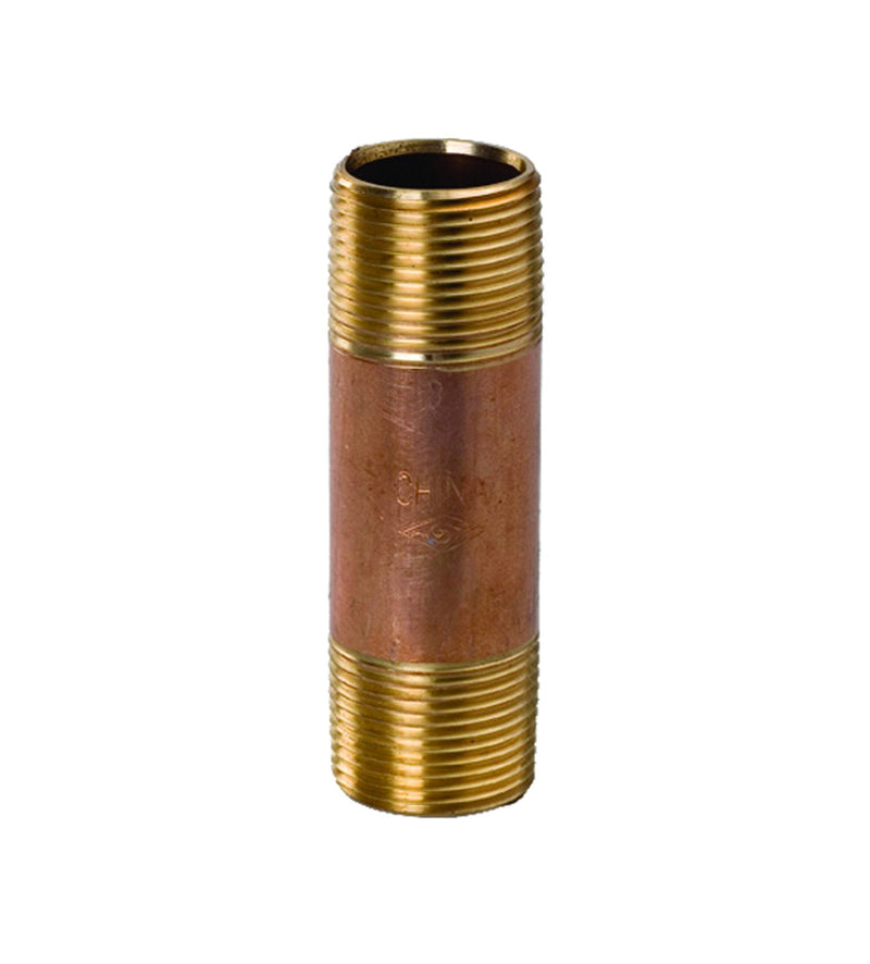 Everflow Supplies NPBR3850 5" Long Brass Nipple Pipe Fitting with 3/8" Nominal Diameter and NPT Ends - NewNest Australia