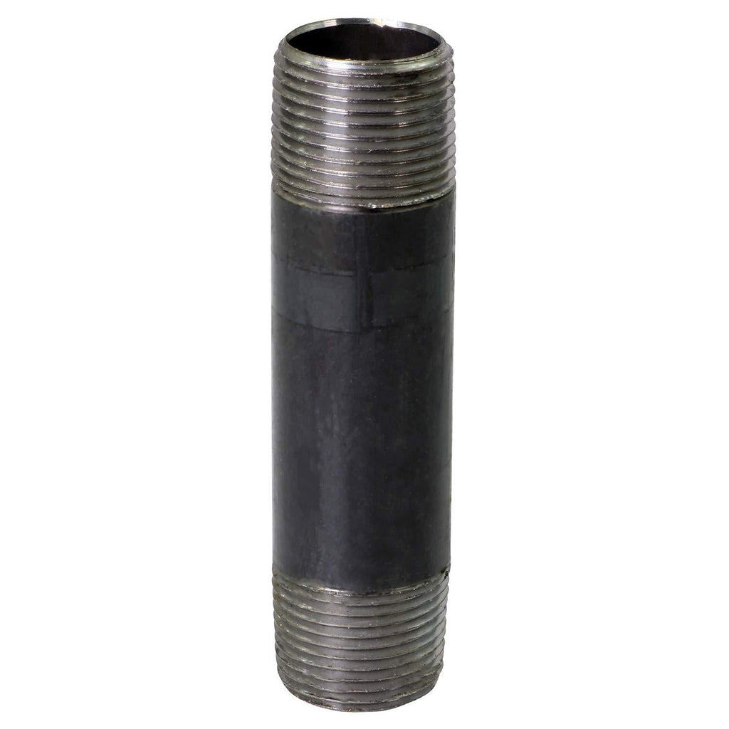 Supply Giant Everflow Supplies NRLB1004 4" Long Black Left/Right Steel Nipple Pipe Fitting with 1" Nominal Size Diameter, OSMC3006 - NewNest Australia