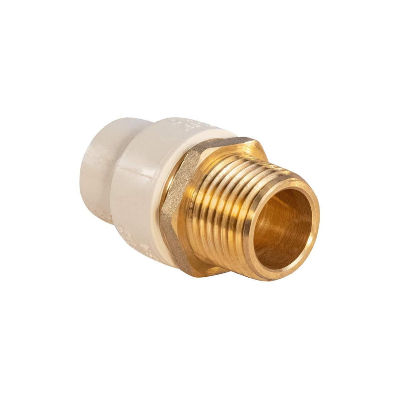 Supply Giant BRCPM100-NL Male x PVC Adapter Transition Pipe Fitting Durable Over Molded One-Piece Design 1 in. Lead Free Brass, 1 - NewNest Australia