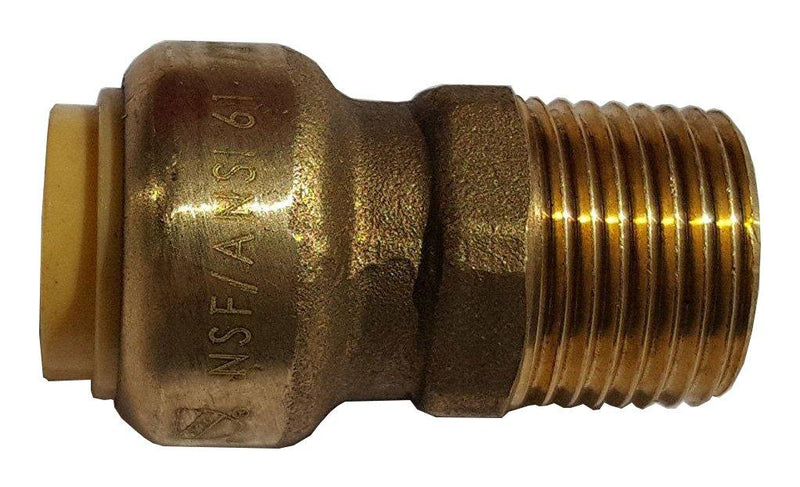 10 PIECES XFITTING 1/2" PUSH FIT X 1/2" MALE NPT THREADED ADAPTERS, NSF - LEAD FREE BRASS - NewNest Australia