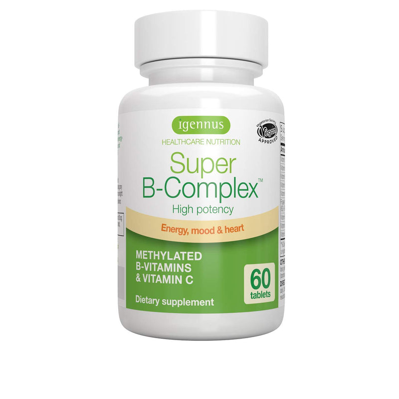 Super B-Complex – Methylated Sustained Release B Complex & Vitamin C, Folate & Methylcobalamin, Vegan, 60 Small Tablets 60 Count (Pack of 1) - NewNest Australia