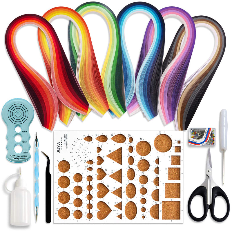 JUYA Paper Quilling Kits with 30 Colors 600 Strips and 8 Tools (Paper Width:3mm, Blue Tools) Paper Width:3mm - NewNest Australia