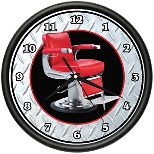 NewNest Australia - Barber Chair Wall Clock Hair Salon Stylist Shop Gift 