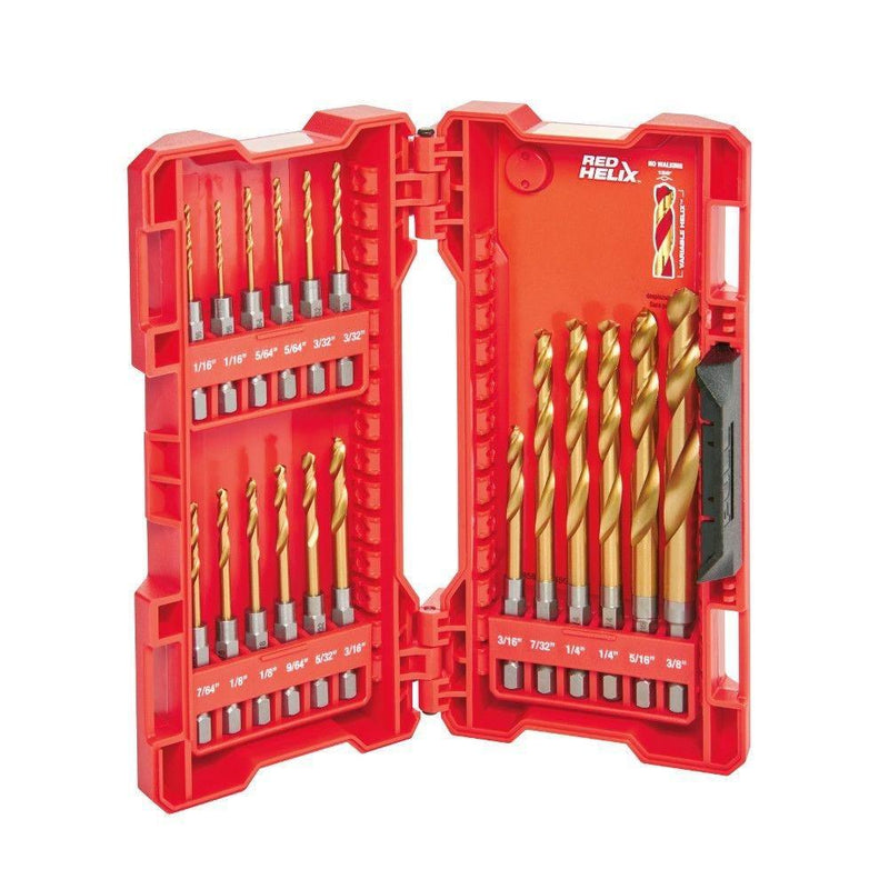 Milwaukee 48-89-4680 18-Piece Shockwave Impact Duty Thunderbolt Titanium Drill Bit Set w/ Anti-Walking 135 Degree Angled Tip and Storage Case - NewNest Australia