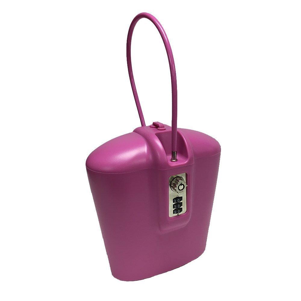 SAFEGO Portable Indoor/Outdoor Lock Box Safe with Key and Combination Access (Pink) Pink - NewNest Australia