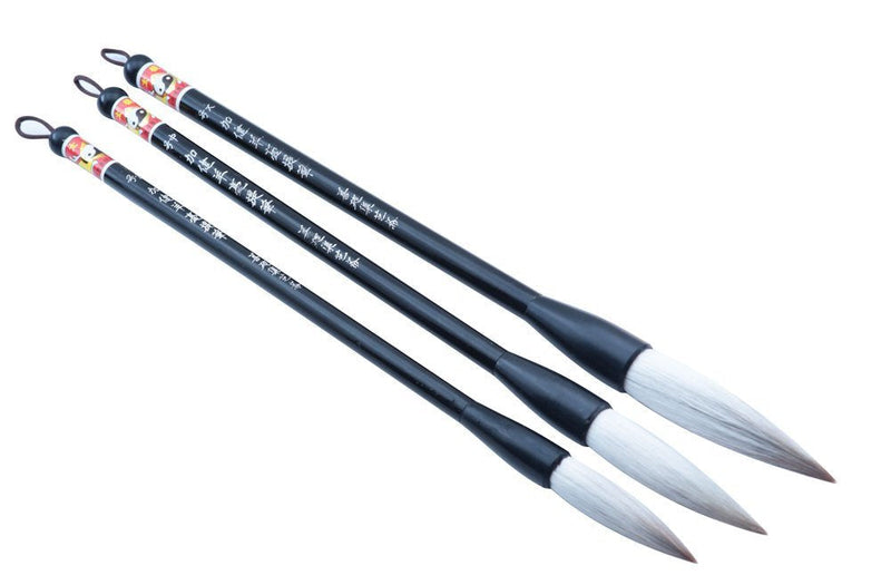 Easyou Hu Chinese Brush for Calligraphy(Running Script) and Sumi Drawing(Flower, Peony) Jianhao(Goat Hair Mixed with Little Wolf) 3pcs/pack(Size:Larger+Medium+Small) jjtb Jianhao jjtb L+M+S - NewNest Australia
