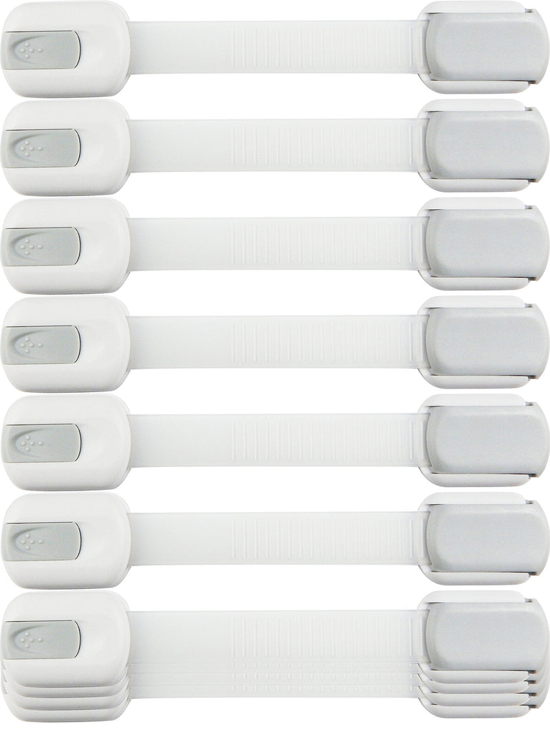 Child Safety Strap Locks (10 Pack) Baby Locks For Cabinets And Drawers, Toilet, Fridge & More. 3M Adhesive Pads. Easy Installation, No Drilling Required, White/Gray - NewNest Australia