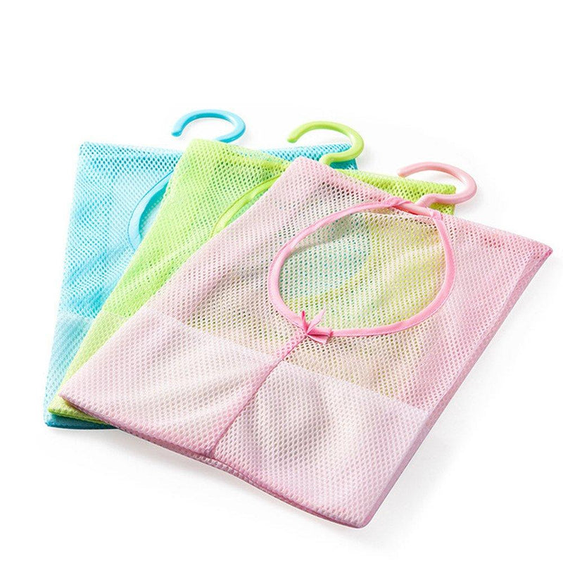 NewNest Australia - yueton 3pcs Colorful Hanging Mesh Bag, Bathroom Shower Storage Organizer Set Hamper Bag Closet Rack Clothes Clip Collection Bag 